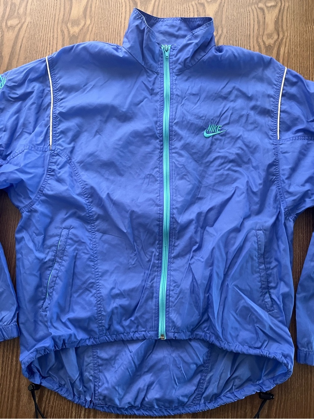 Vintage Nike Echelon Cycling Windbreaker Jacket Blue Packable Reflective Running